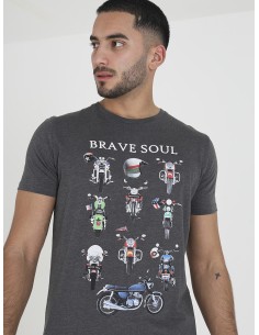 BRAVE SOUL CAMISETAS 149MOTOC_GR GRIS (M)